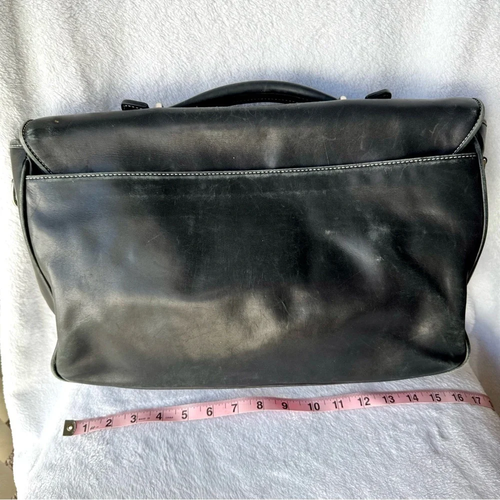 Vintage COACH Morgan Messenger Bag Black Leather Briefcase Travel Laptop 6457 - Picture 3 of 12